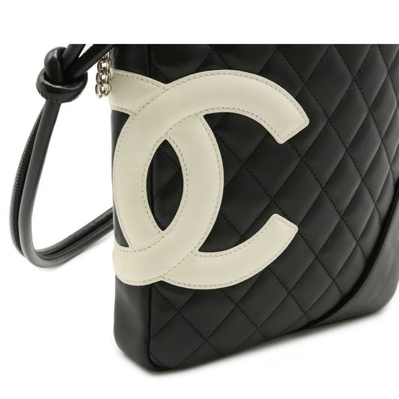 Chanel Cambon Line Cocomark Medium Pochette Shoulder Bag Diagonal Black - Picture 9 of 9